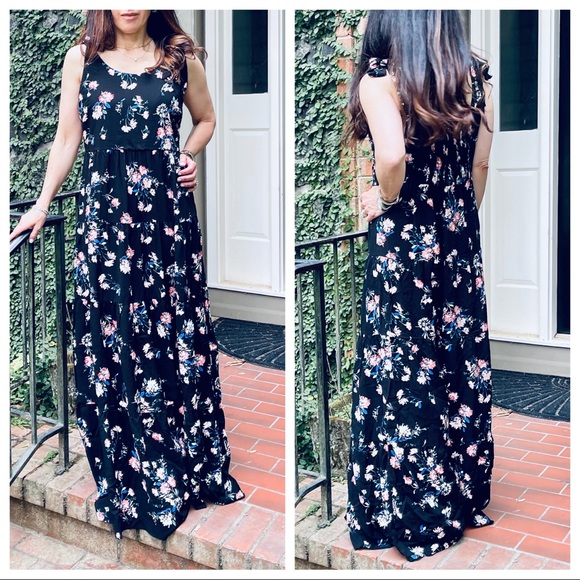 #08 Boho chic long maxi tiered floral dress - Picture 4 of 5
